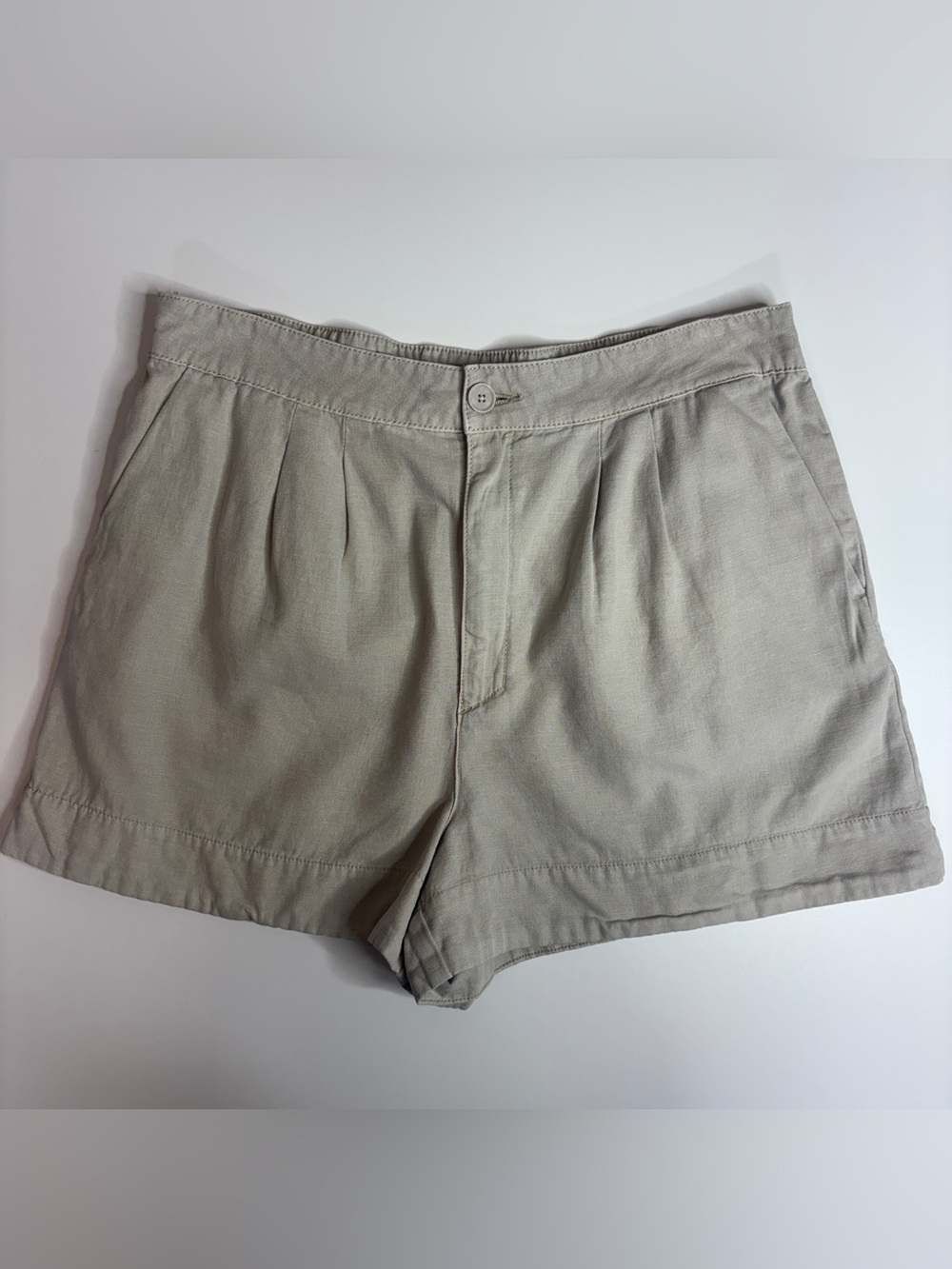 Joie Linen Blend Pull On Shorts Beige Coastal Quiet Luxury Large